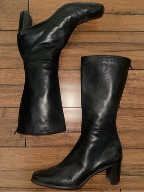 VINTAGE STUART WEITZMAN BLACK LEATHER BOOTS WOMEN’S 10